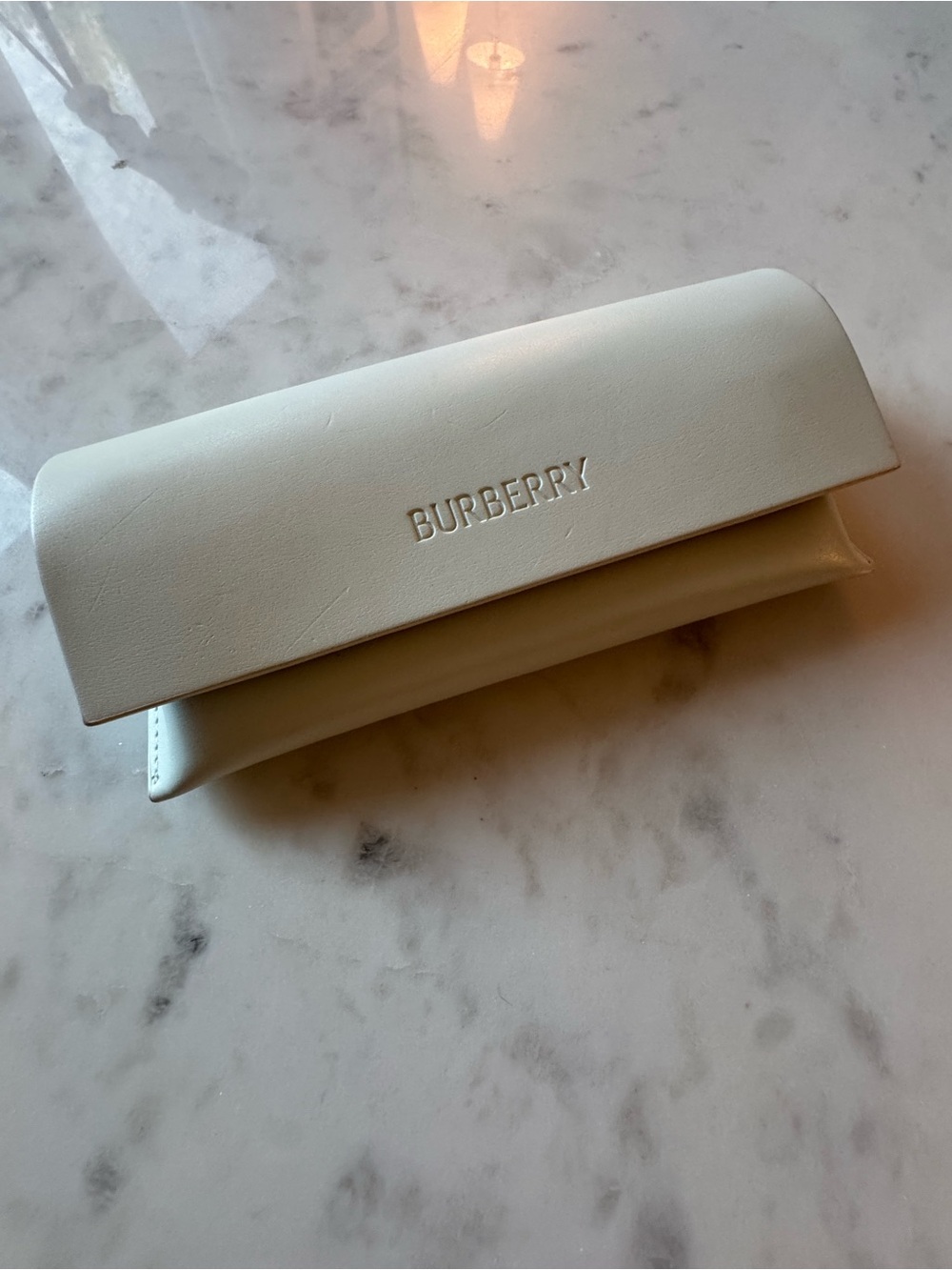 Burberry White Leather Sunglasses Case